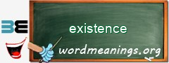 WordMeaning blackboard for existence